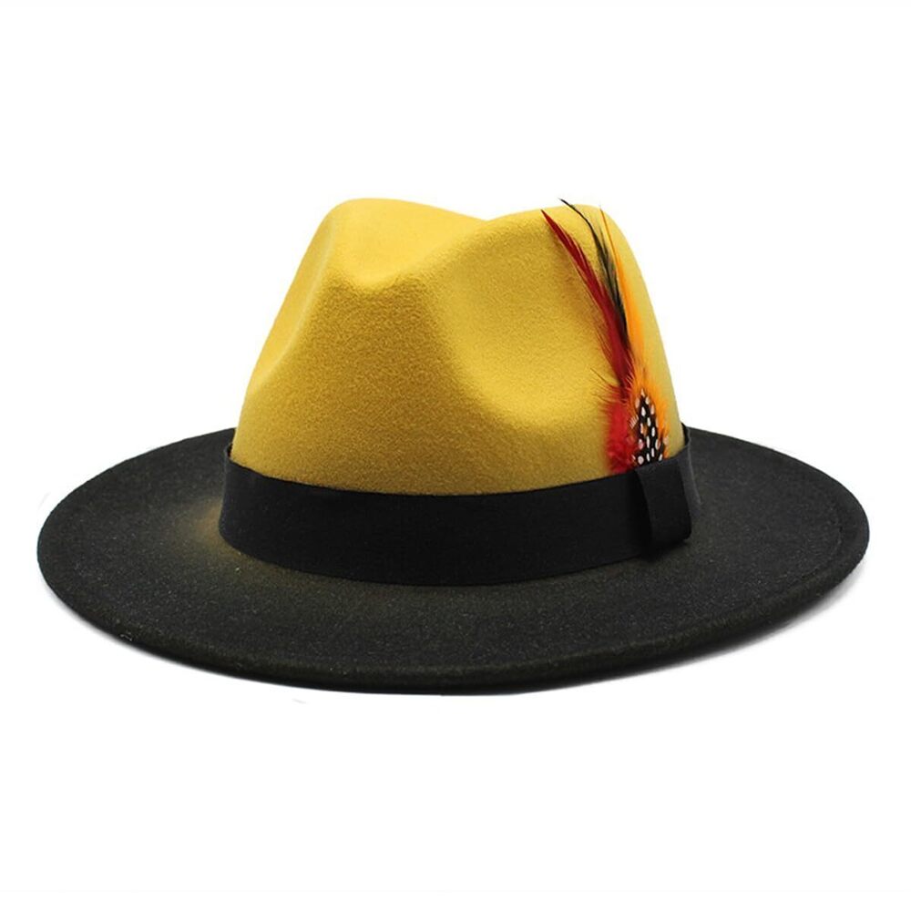 6495 Fedora Hat and , Classic Woolen Adjustable Felt Panama Hat